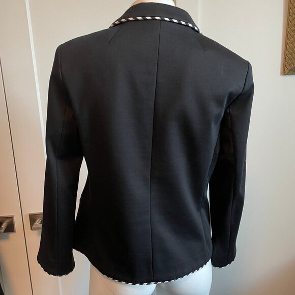 Pink Tartan Regatta Jacket 2 Button Lined Cotton Poly Blend Blazer Blk Wht Sz 8 - Picture 5 of 9